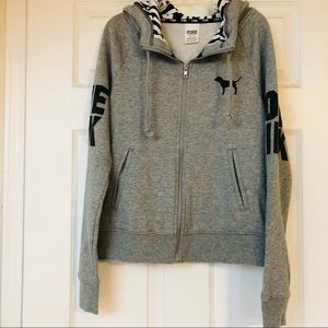 Victoria's Secret Pink Funnel Neck Hoodie XS Gray